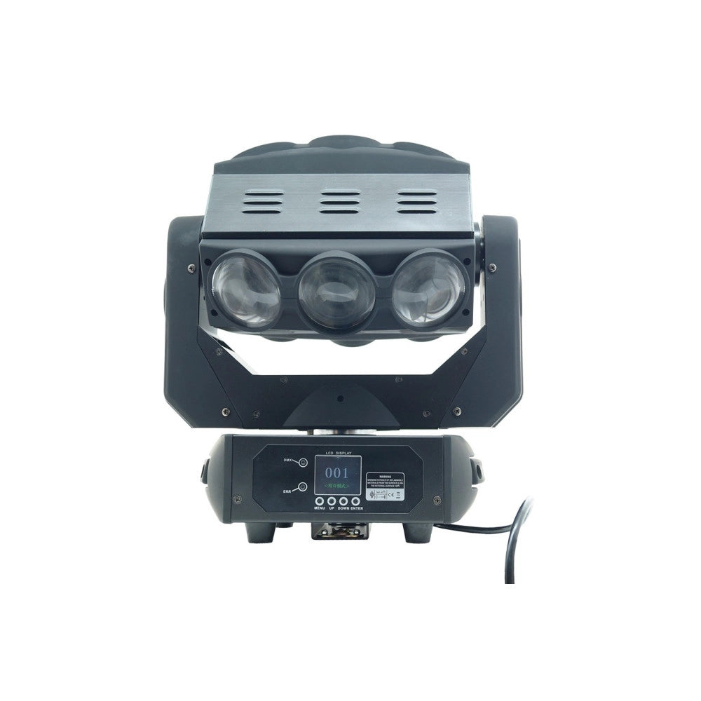 Trade Shop - Faro Discoteca Testa Mobile 9 Led 360 Gradi Rgbw Moving Head Light Proiettore -