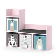 Vicco Libreria bambini rosa 107.2 x 88.6 cm con 2 scatole pieghevoli (grigio)