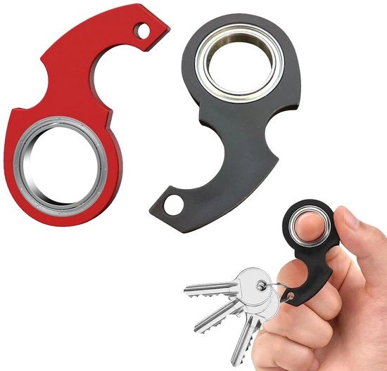 Sistema di Rotazione per Chiavi - 2 Pezzi - Giocattolo di Fidget - Rotatore per Chiavi - Giocattolo per Ridurre lo Stress - Accessori per Chiavi per Adolescenti