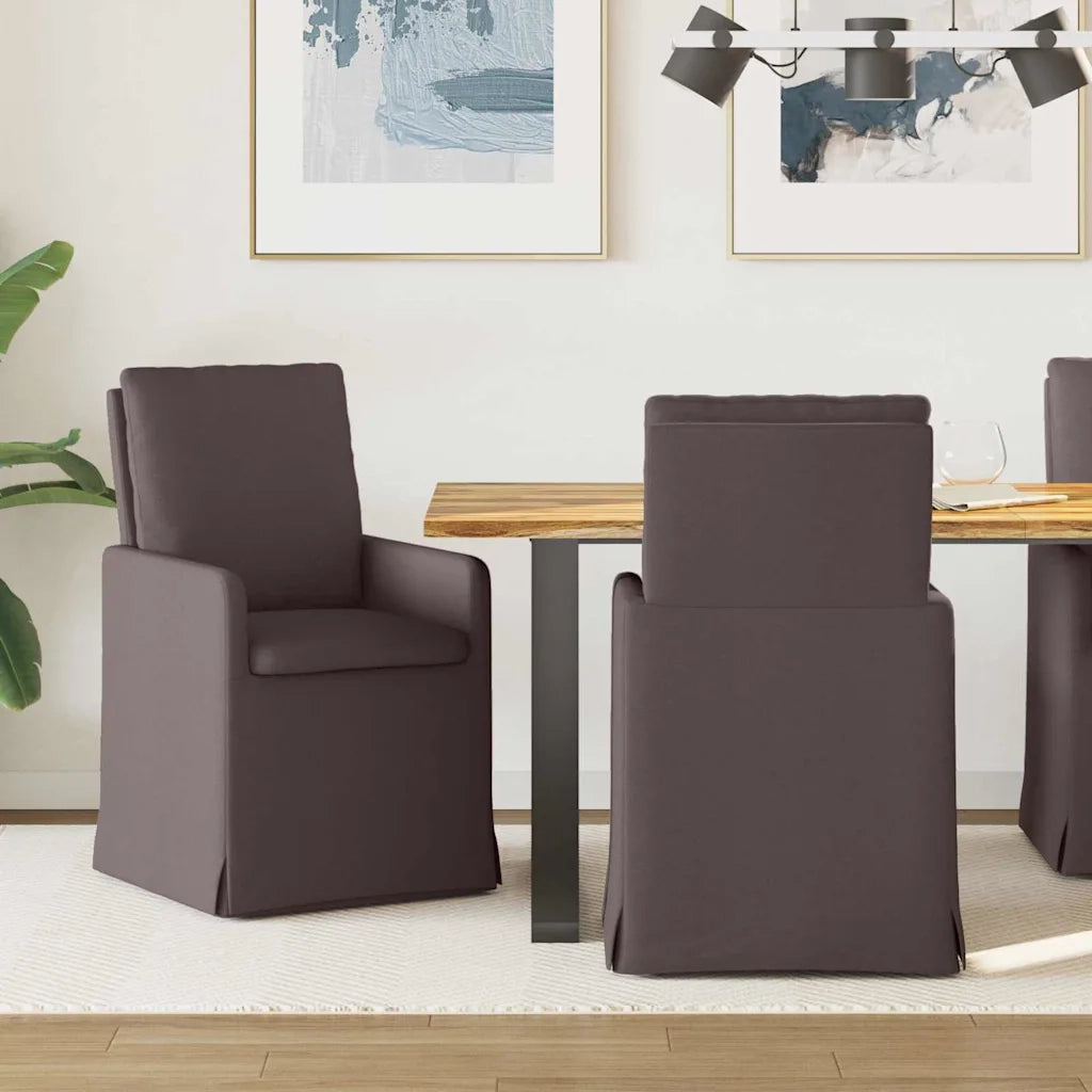 Sedie da pranzo 2 pcs Marrone scuro 57 x 67 x 98 cm Tessuto 42017920