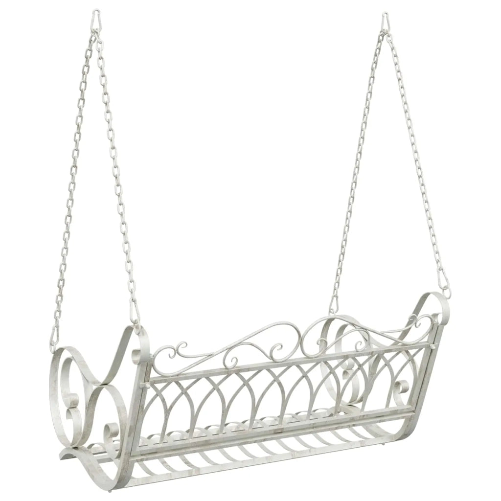 Panchina a Dondolo Acciaio 109 x 75 x 59 cm Bianco Antico