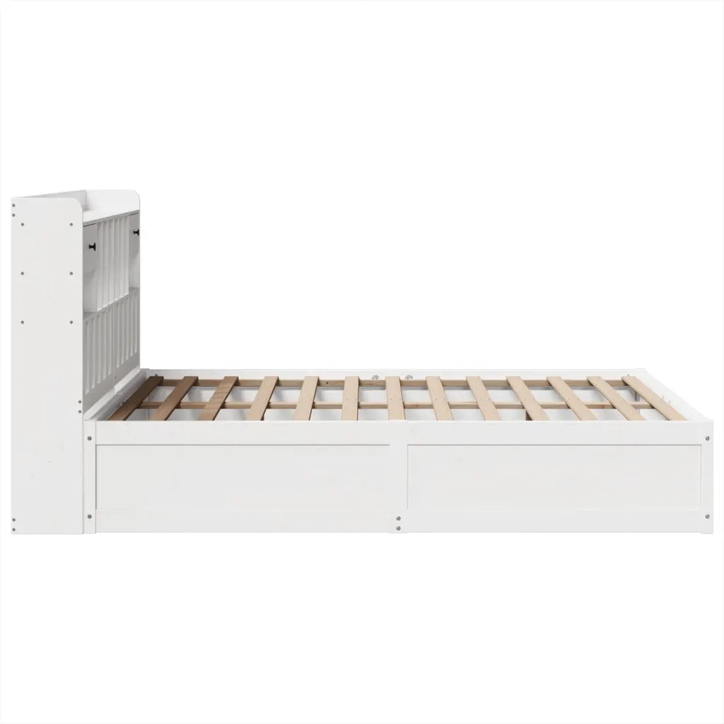 Letto senza Materasso Bianco 140x190 cm Legno Massello di Pino