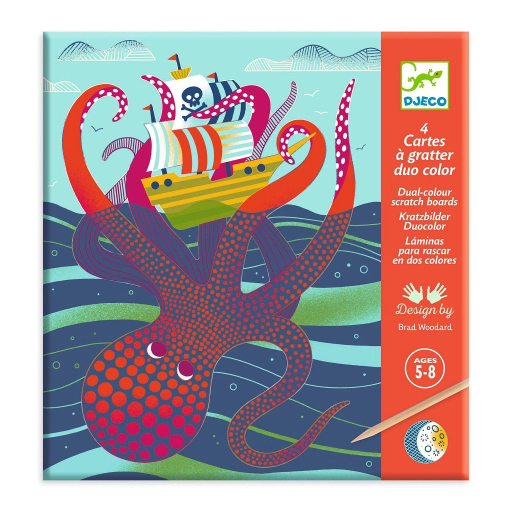 Carte da grattare bicolore,SottoSotto,Djeco,Eta 5-8 anni