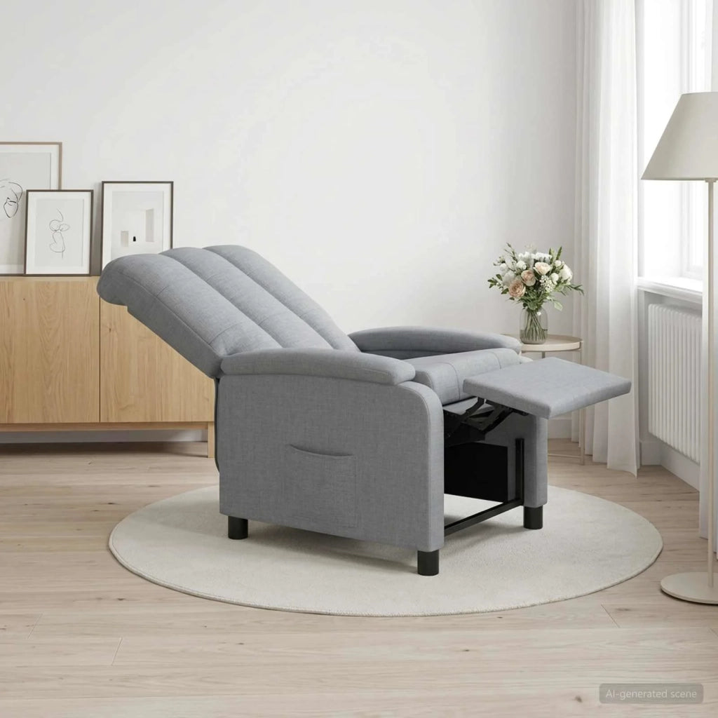Divano Sedia-Poltrona reclinabile Grigio Chiaro Tessuto 643145