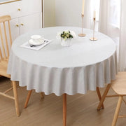 Tavolo con Copertura in Tela Lino-Imitante con Effetto Lotus, Resistente all'Acqua, con Protezione contro Macchie, Raggio 120cm, colore Grigio Chiaro