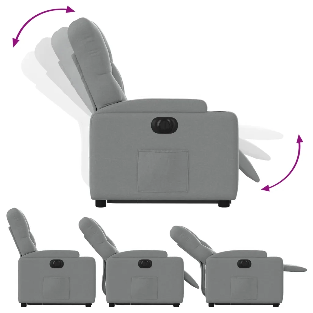 Poltrona Reclinante Alzapersona Elettrica Grigio Chiaro Tessuto 3204734