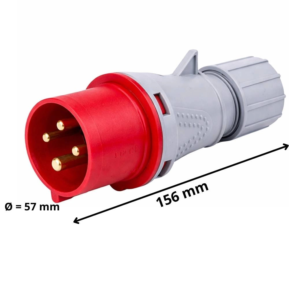 Spina industriale ecova trifase 380v 3p+t ip44 resistente e sicura *** ampere 32 ampere, confezione 1