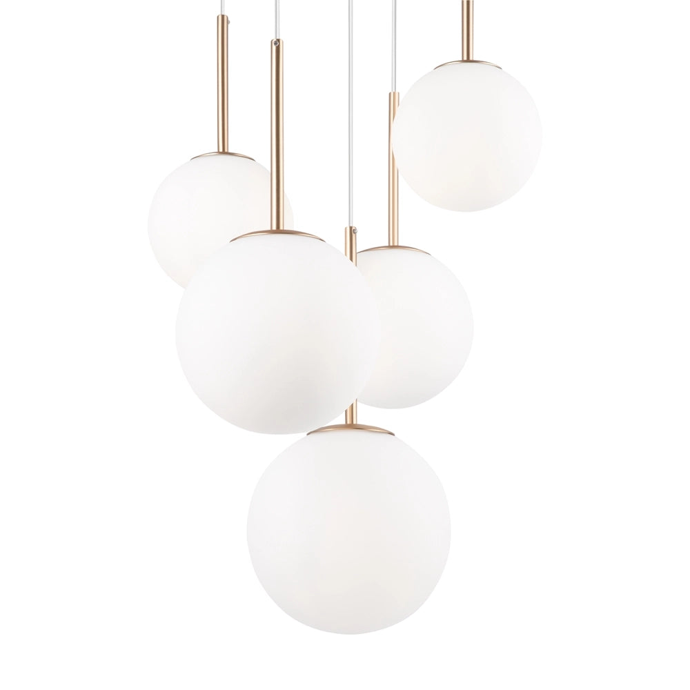Lampadario Maytoni Basic Form 5 luci ottone in vetro E14