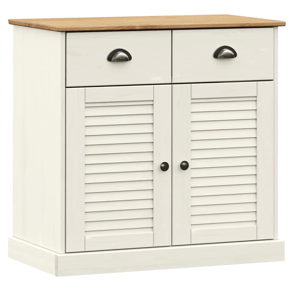 Buffet credenza cassettiera armadio mobile contenitore organizer cucina soggiorno salotto alto 78 x 40 x 175 cm legno massello di pino bianco 02_0035661