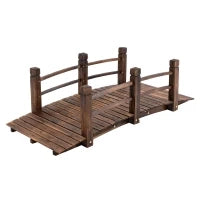 Ponte da Giardino, Ponte per Laghetto, Passerella in Legno, Decorazione Giardino, 152.5L x 67l x 48H cm, Legno di Abete, Marrone