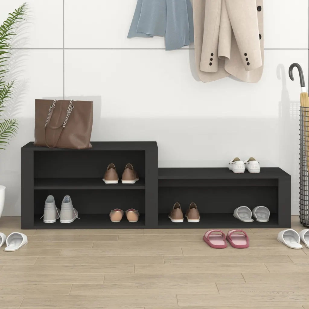 Scarpiera | Mobile per scarpe Nero 150x35x45 cm in Legno Multistrato