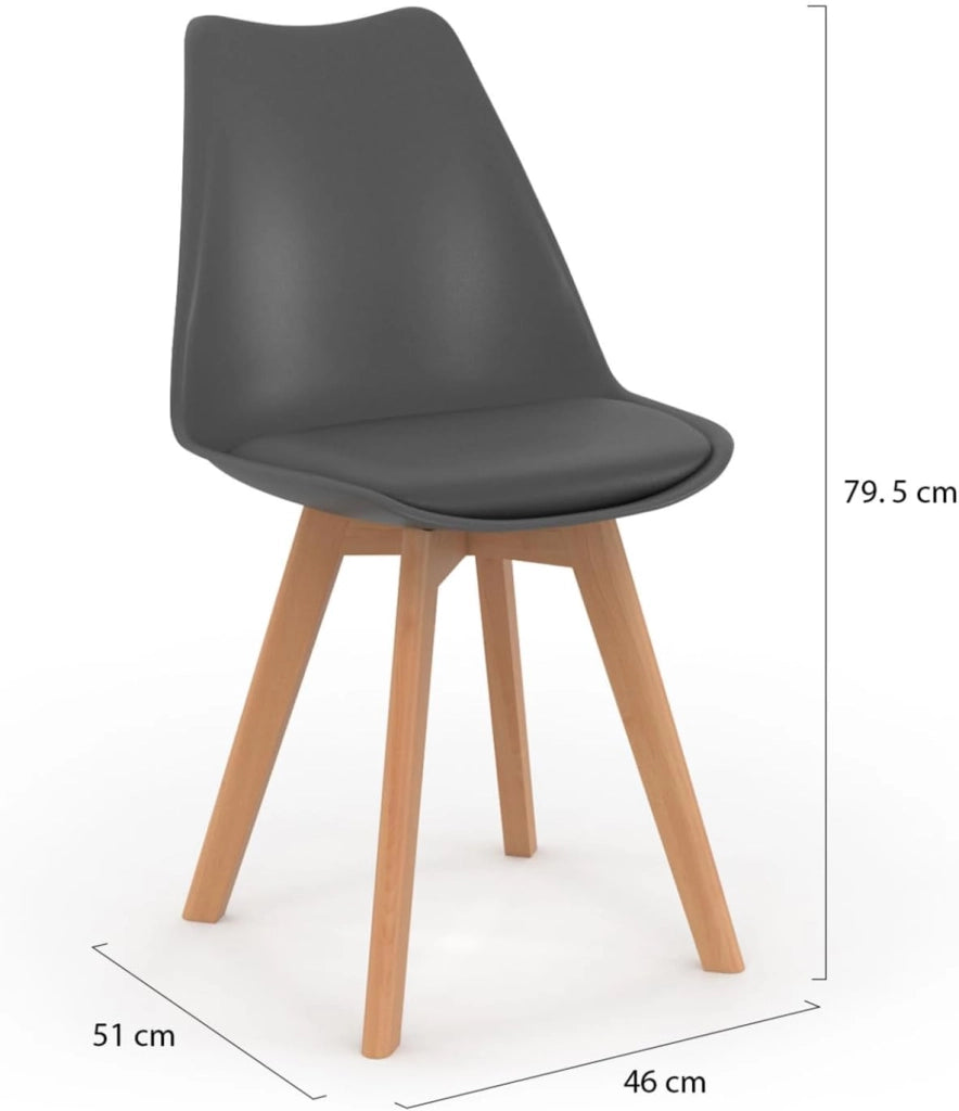 Set di 4 sedie da pranzo grigio scuro SARA