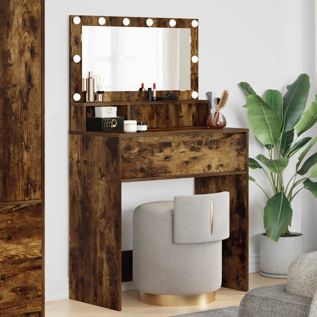 Tavoli da Trucco per Camera da Letto con cassetto Rovere fumé 888972