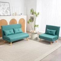 Poltrona convertibile 1 posto divano letto clic-clac 4 in 1 con supporto regolabile in 5 posizioni, cuscino incluso, verde