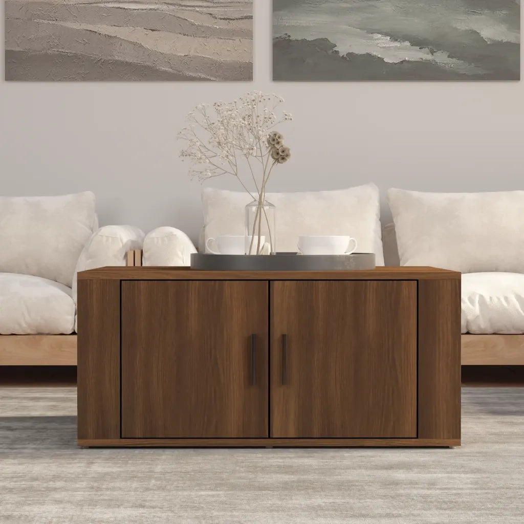 Tavolino da Salotto Rovere Marrone 80x50x36cm Legno Multistrato 816519