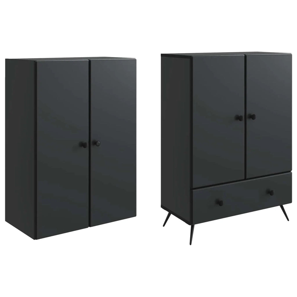 Set di armadi 2 pcs Nero Legno ingegnerizzato