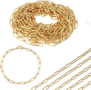 Catena di Clip in Acciaio Inossidabile 3,6 m per Artigianato - Catena a Anelli di Clip in Oro - Catena a Spirale di Clip per Gioielli Collane - Collare di Gioielleria