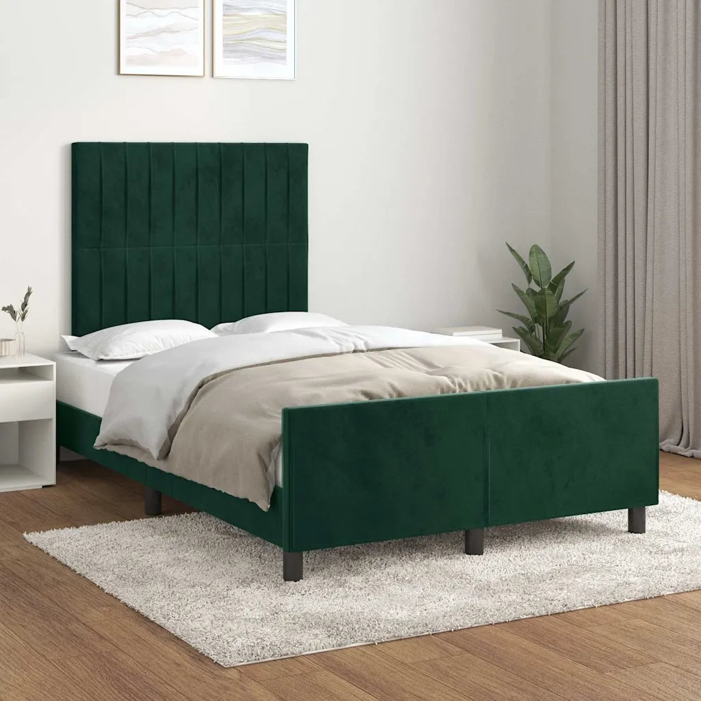 Giroletto senza Materasso Verde Scuro 120x190 cm Velluto
