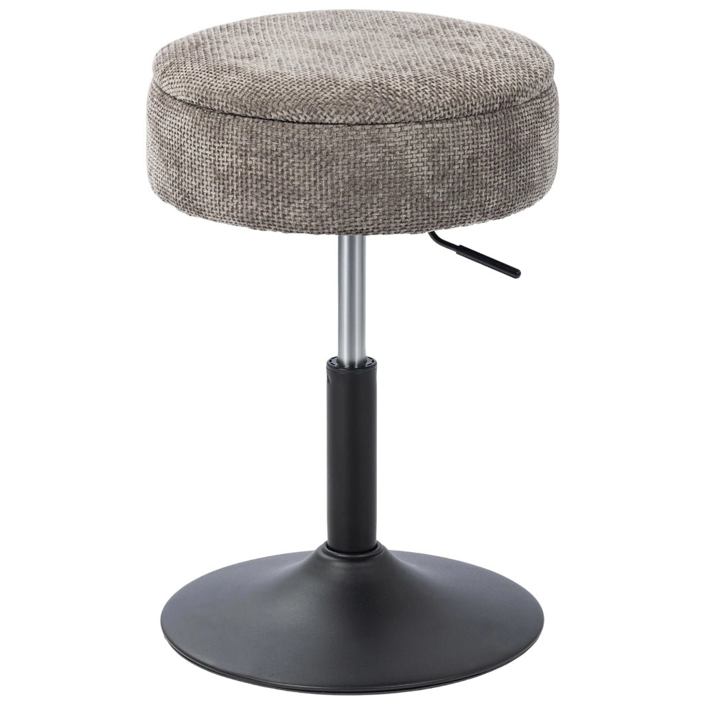 Sgabello da Bar Rotante con Altezza Regolabile e Rivestimento in Velluto Grigio ¨C zephmum ¨C Grigio