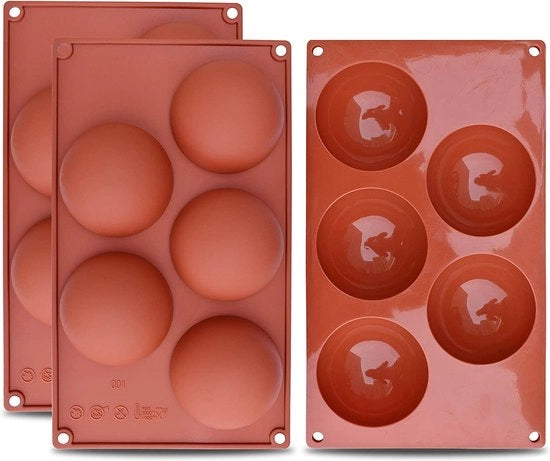 Decorazione per torte per forme extra grandi, 5-canna mal semi-sferico in silicone, 3 confezioni di stampi per torte per la preparazione di cioccolato, torta, gelato, mousse di crema.
