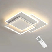 Plafoniera LED Moderna 64W con App Bluetooth e Telecomando – Dimmerabile 3000-6500K, Design 3 Quadrati 47×47cm 5888lm per Casa Camera e Ufficio