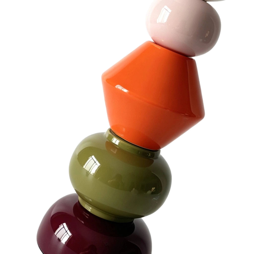 Lampada da tavolo per interni in ceramica e vetro ø13cm, bordeaux