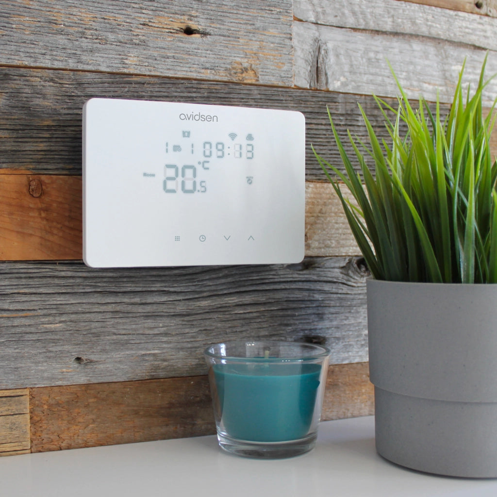 Termostato Wi-Fi Smart HomeTemp Programmabile bianco - Controlli Touch - Avidsen 127072