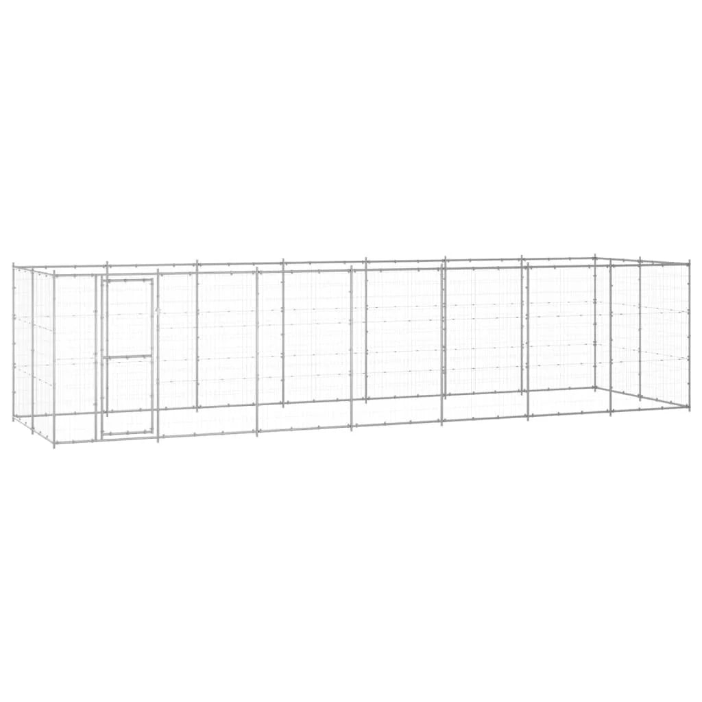 Cuccia da esterno gabbia recinto per animali box per cani da esterno in acciaio zincato 16,94 m² 02_0000410