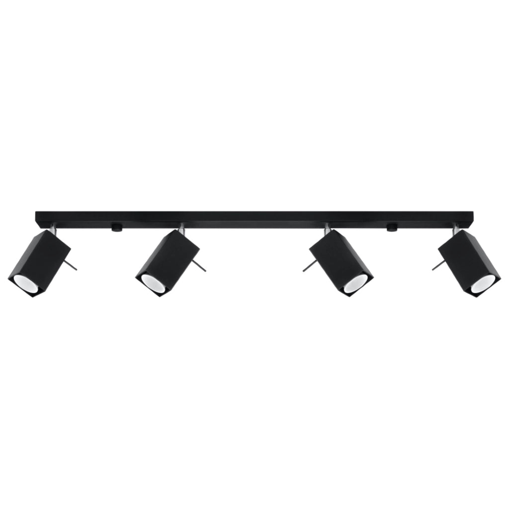 Plafoniera barra BRAVEA Pure Lume 4 faretti GU10 nero/cromo