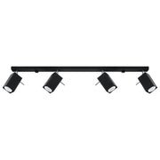 Plafoniera barra BRAVEA Pure Lume 4 faretti GU10 nero/cromo