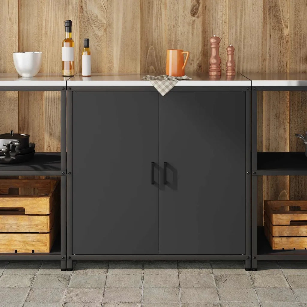 Stoccaggio in cucina con porta Nero 60 x 50 x 92 cm Acciaio