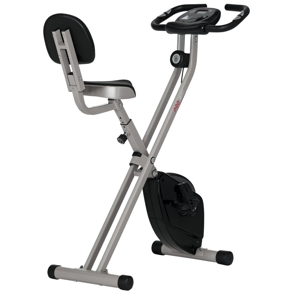 Ciclismo da Interno Pieghevole ¨C Minimal ¨C 8 Livelli di Resistenza Magnetica, Schienale Regolabile, Schermo LCD, Sensore Cardiaco, Nero
