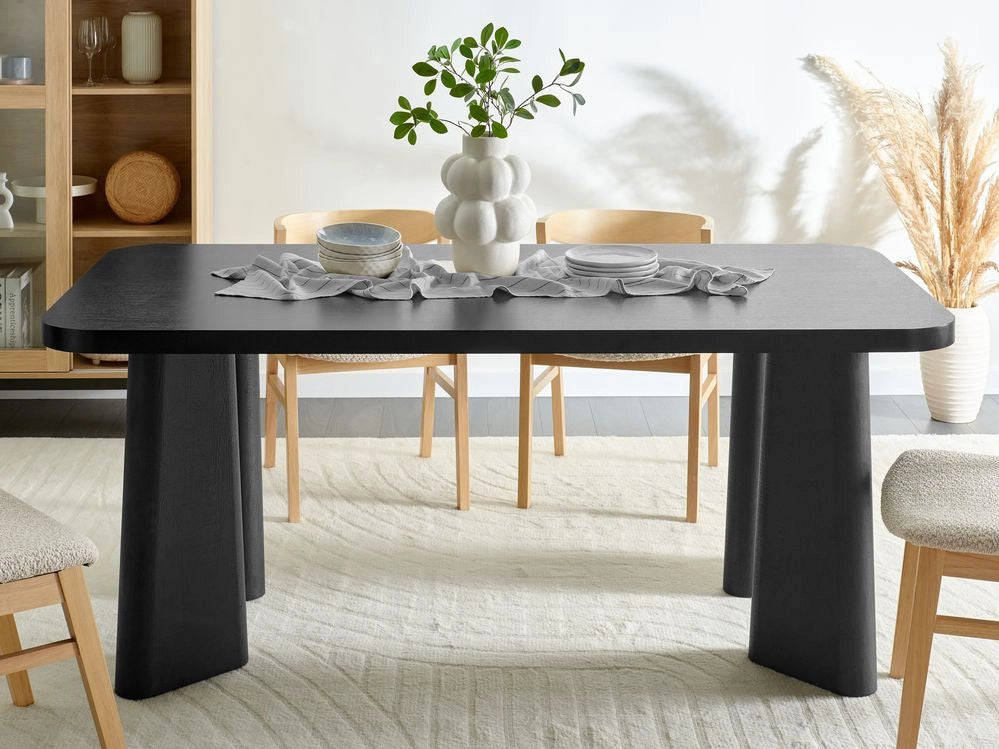 Tavolo da pranzo Piano in MDF nero Gambe in metallo Mobili da sala da pranzo moderni