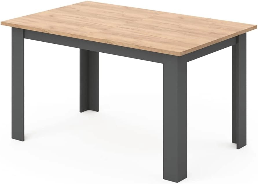 Tavolo da pranzo Karlos, Quercia dorata, 140 x 90 cm, per l'utilizzo come tavolo da pranzo fisso in soggiorno o sala da pranzo