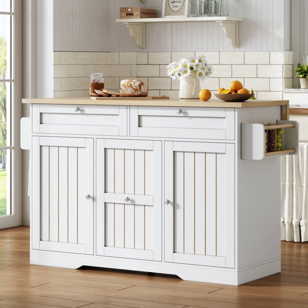 Carrello da cucina con piano ribaltabile; 2 cassetti verticali; 2 cassetti grandi e ruote; per cucina
