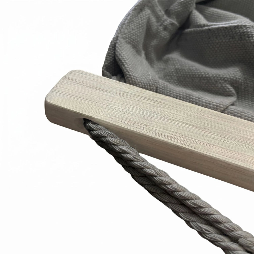 Marvin Amaca da Giardino Indonesia, Letto Dondolo da Esterno Campeggio, Barre di Legno, in Cotone Tessuto GRIGIO 200x100
