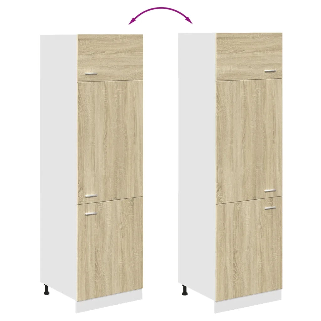 Pensile da cucina | Mobile per Frigo ¡°Lyon¡± Rovere Sonoma 60x57x207 cm