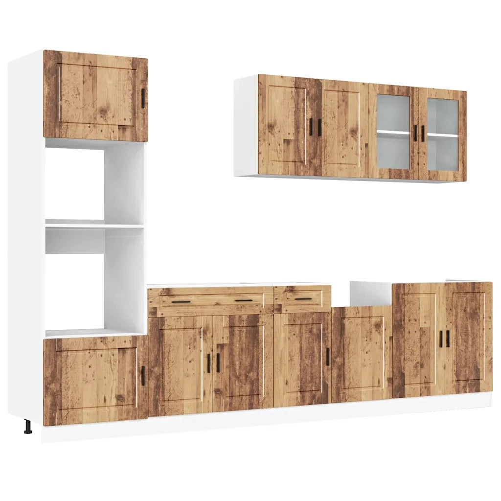vidaXL Set Mobili da Cucina 7 pz Porto Legno Vecchio in Truciolato