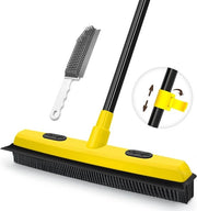 Borsetto in gomma con rasoio per eliminazione di pelo di animali - manico di 138 cm - strumento portatile per spazzolare pavimenti e tappeti