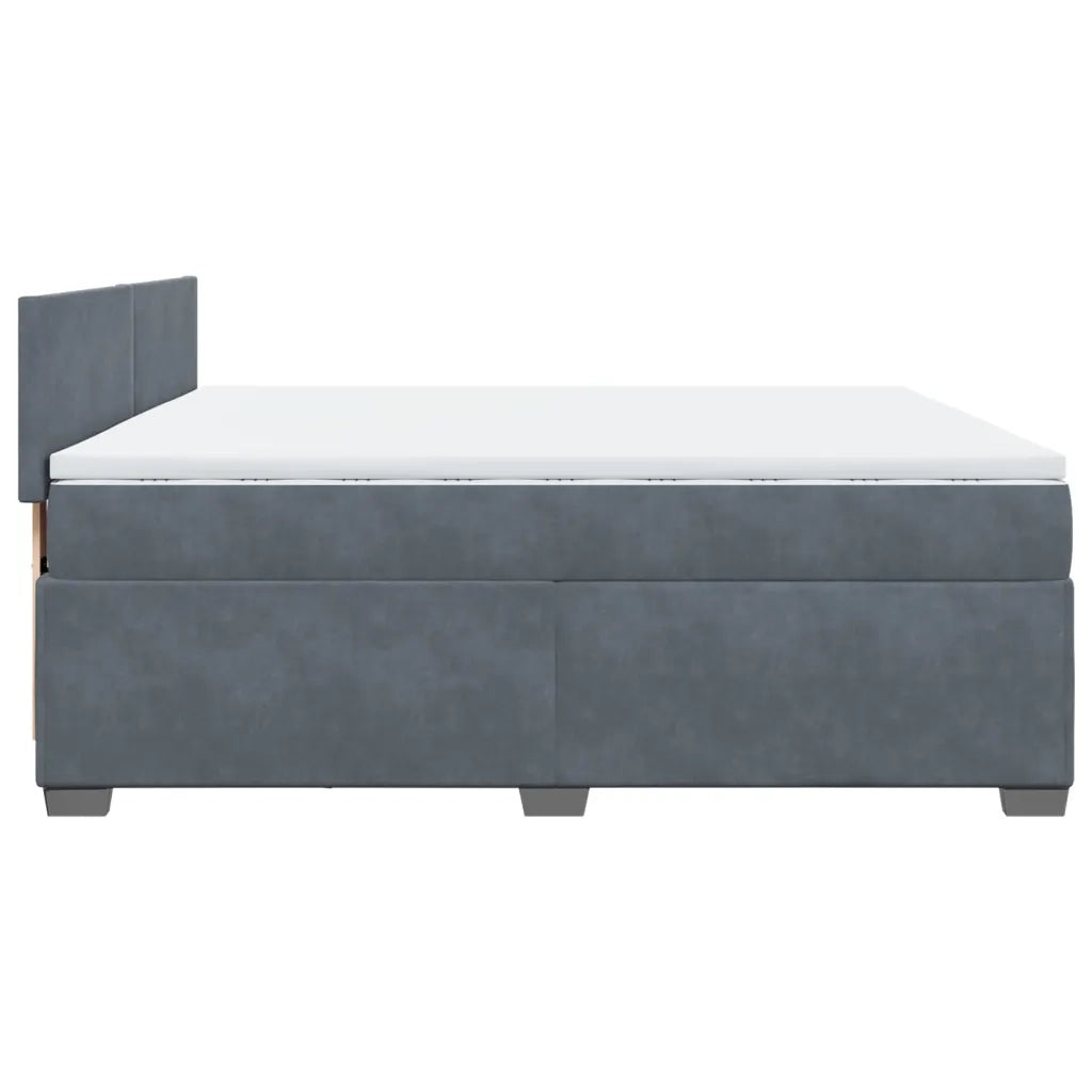 Giroletto a Molle con Materasso Grigio Scuro 200x200 cm Velluto 3288697
