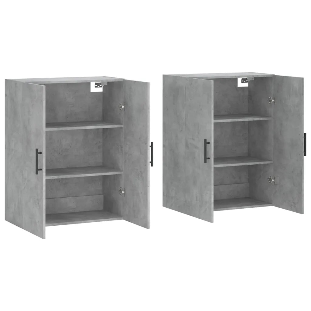Set di 2 eleganti pensili a muro 69,5 x 34 x 90 cm in legno composito color grigio cemento 02_0055375