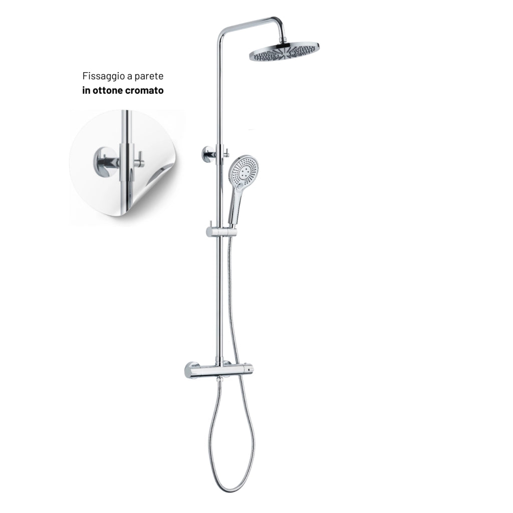 Colonna doccia slot termostatica cromata 2 funzioni soffione doccetta tondo *** pezzi 1
