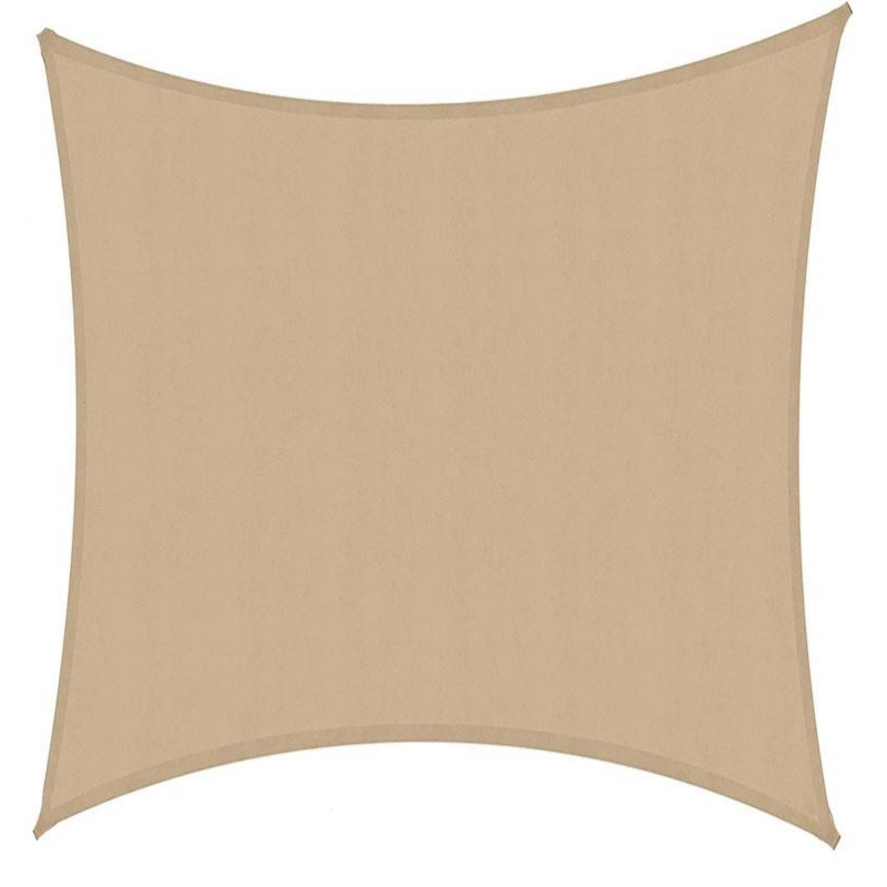 Vela ombreggiante tessuto quadro sabbia cm 300x300x300