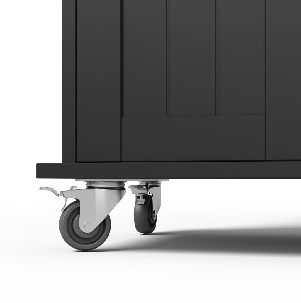 Isola cucina con piano ribaltabile 120x45(70)x95 cm; MDF nero