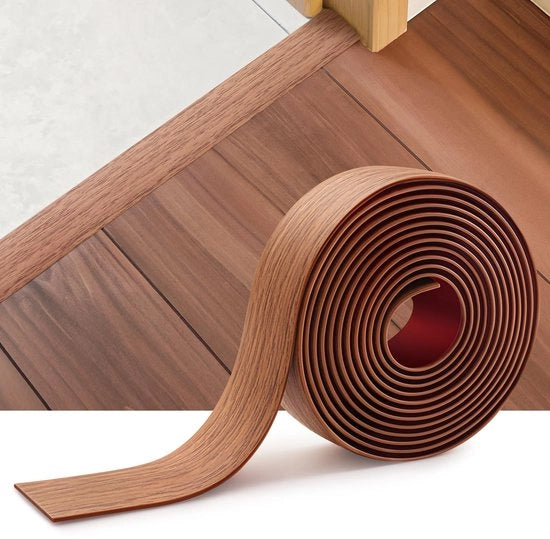 Profilo di transizione autoadesivo in vinile 2m per pavimento a lastre di legno 5cm di larghezza, strisce di transizione per pavimenti con doppia superficie (colore eucalipto)