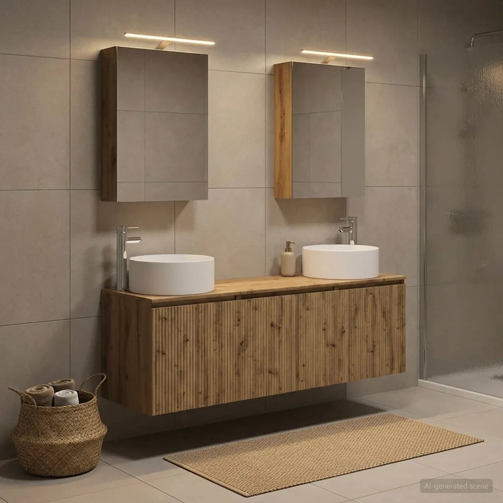 Set di Armadi da Bagno 5 pcs Rovere Artigianale 3406558