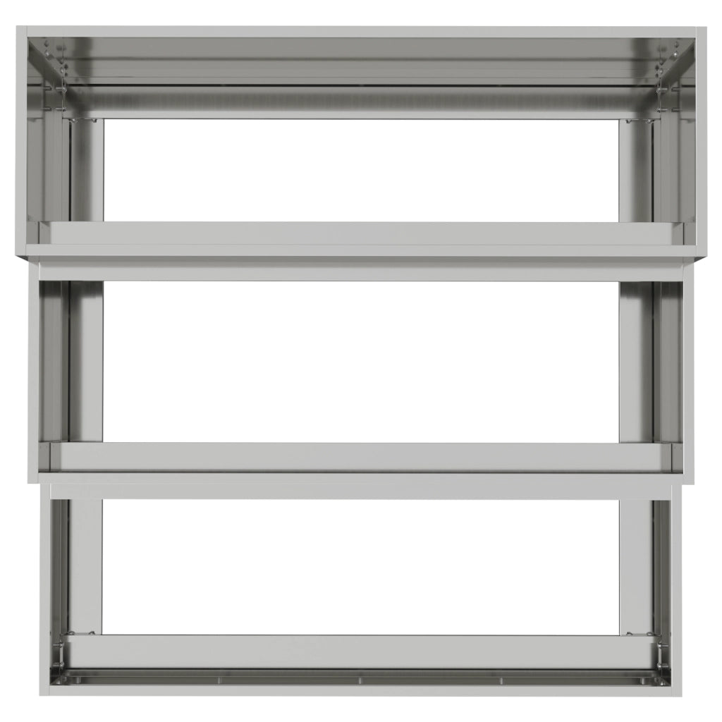 Fioriera da Giardino a 3 Piani 90x90x35 cm in Acciaio Zincato