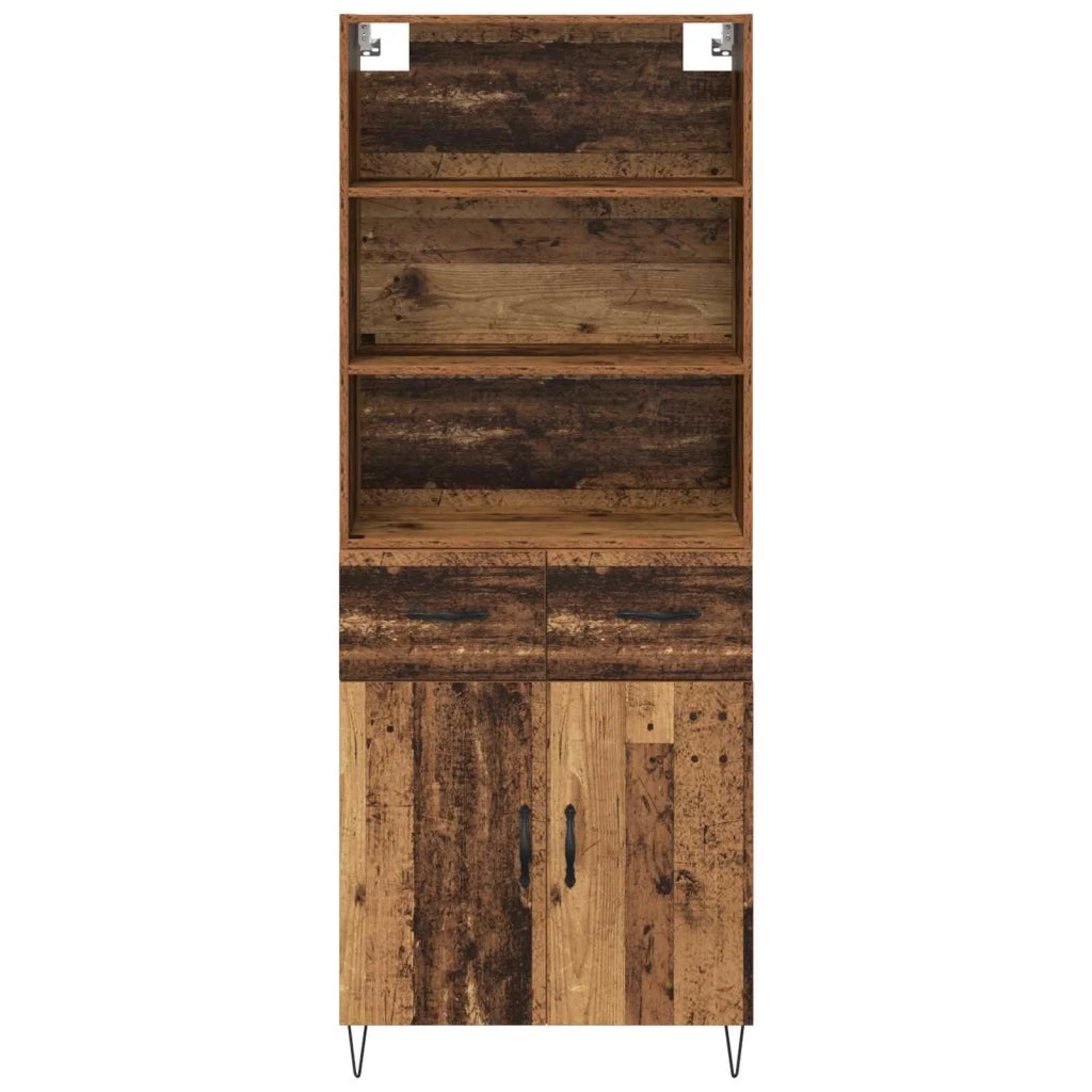 Credenza con cassetto 2 pz | Madia | Buffet da pranzo | Armadio da pranzo Legno vecchio Legno multistrato