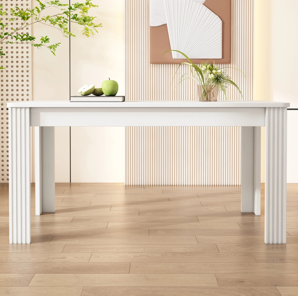 Tavolo rettangolare bianco in pannello truciolare