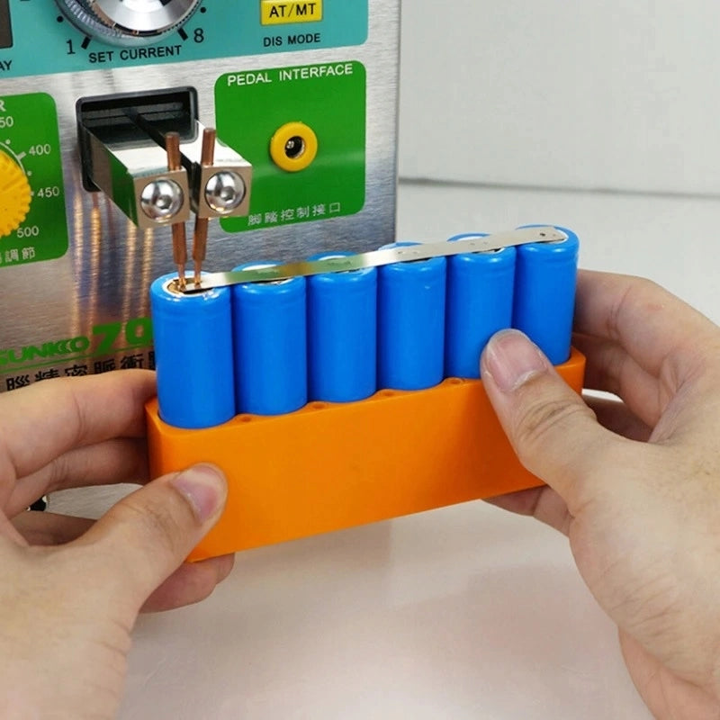 Forma per Saldatura Batterie 6x16 – Struttura Stabile, Materiale Bakelite | Capacità 96 Celle